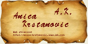 Anica Krstanović vizit kartica